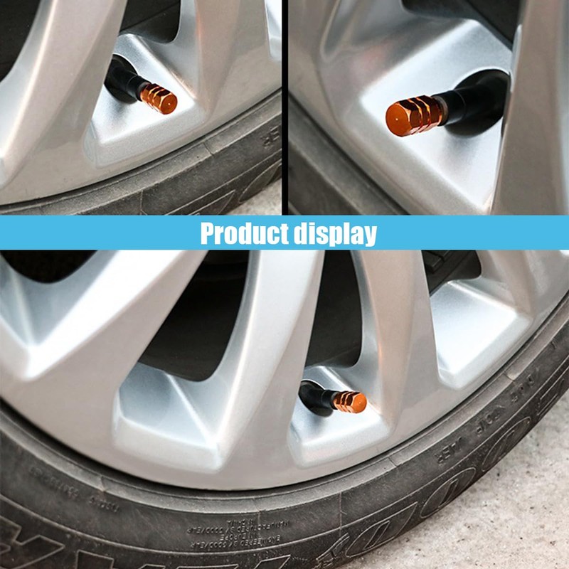 4PCS Car Tire Stem Valve Caps, Auto Hexagon Shape Dustproof