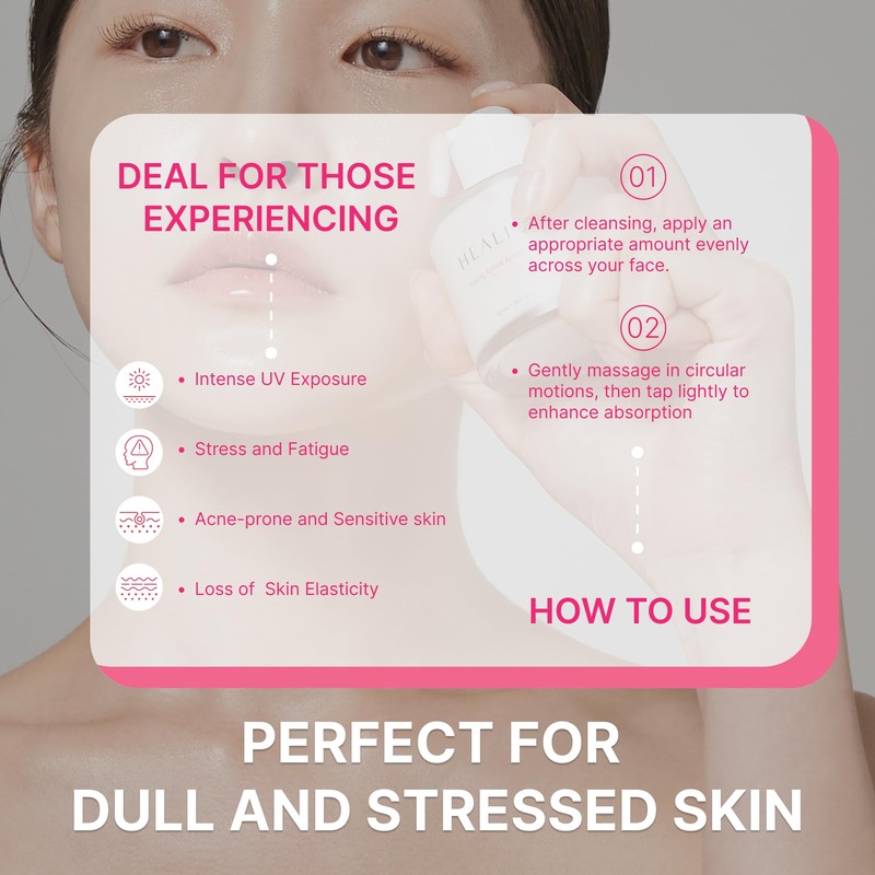 Healic Toning Active Ampoule–Brightening, Hydrating&Soothing with Tranexamic Acid, Niacinamide&Hyaluronic Acid,