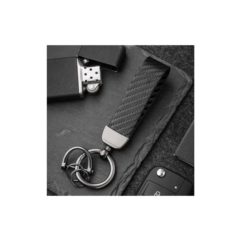 TONAUA Universal Key Chain for Mazda Cars, Carbon Style, Black,
