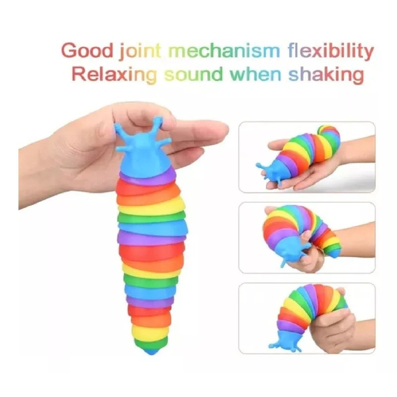 KFMX Juguete Gusano Babosa Antiestrés Sensorial Bebe Colores
