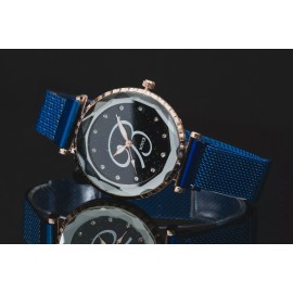 Boyce Watch-Naughty B Diamond Cut Casing With Signature B And Blue Magnet Band