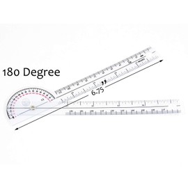 Scrubsmart Economy, Lightweight Plastic 6-3/4" Pocket Goniometer 180 Degrees EGM-425