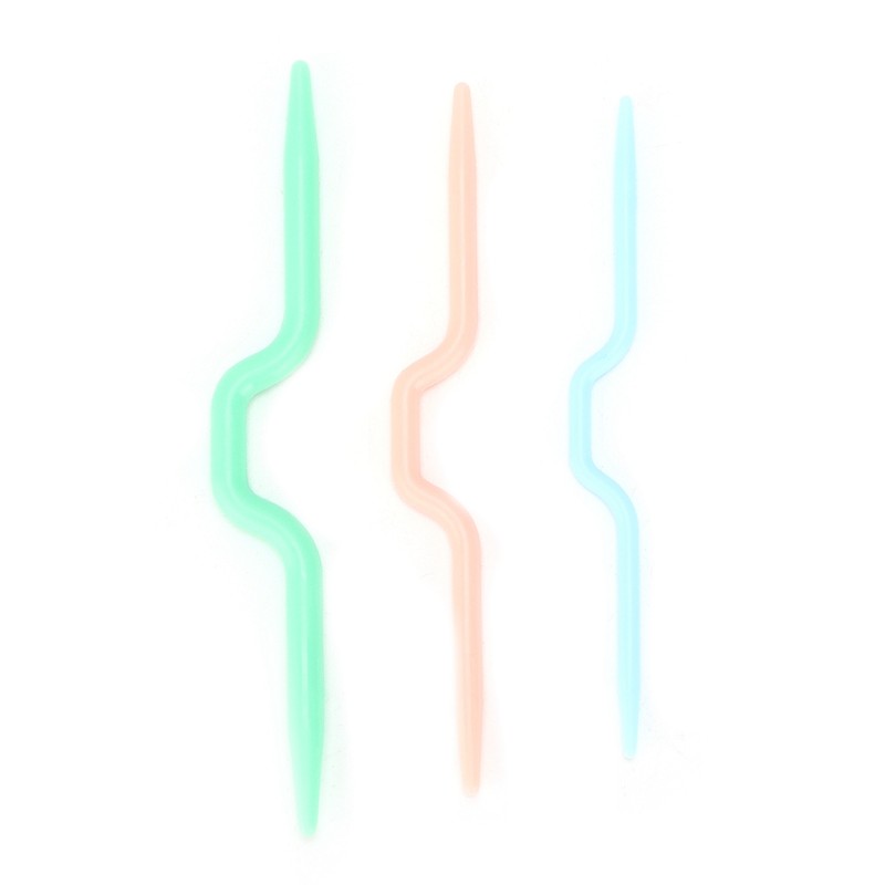 150Pcs Knitting Cable Needles 3 Sizes Smooth Durable Crooked Needle