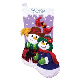 Design Works Crafts Felt Stocking Kit, Snow Couple