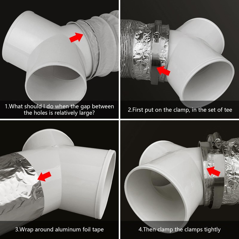 CABAX 3-Way Y Shape Plastic Duct Connector Splitter for Exhaust