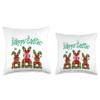 Happy Easter Sayings Egg Bunny Throw Pillow