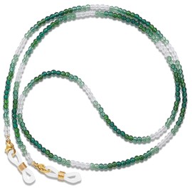 PLTGOOD Glasses Chain Green Crystal Beaded Eyeglasses Strap Eye Glasses Holders Around Neck Beaded Eyeglasses Chain for Women Sunglass Chains for Women