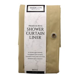Dependable Industries inc. Essentials Premium 6 Guage PEVA Shower Curtain Liner - PVC Free Magnetized Bottom Odorless with Rustproof Grommets (Beige)