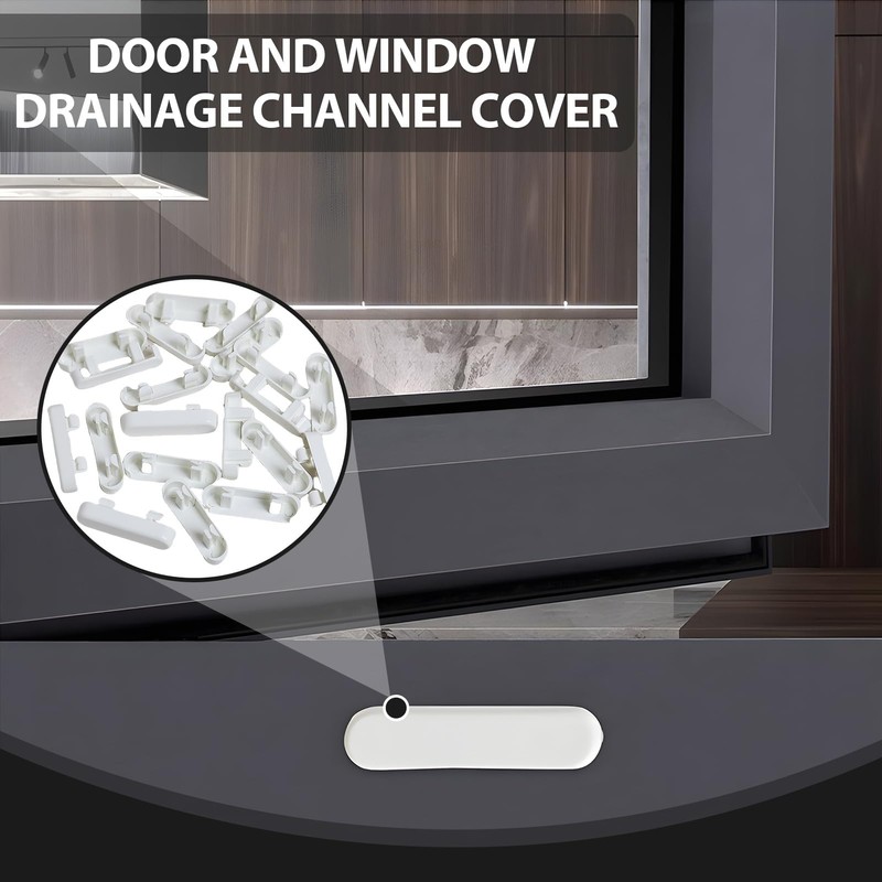 20 Pcs Window Drainage Cover Caps White Weep Hole Covers