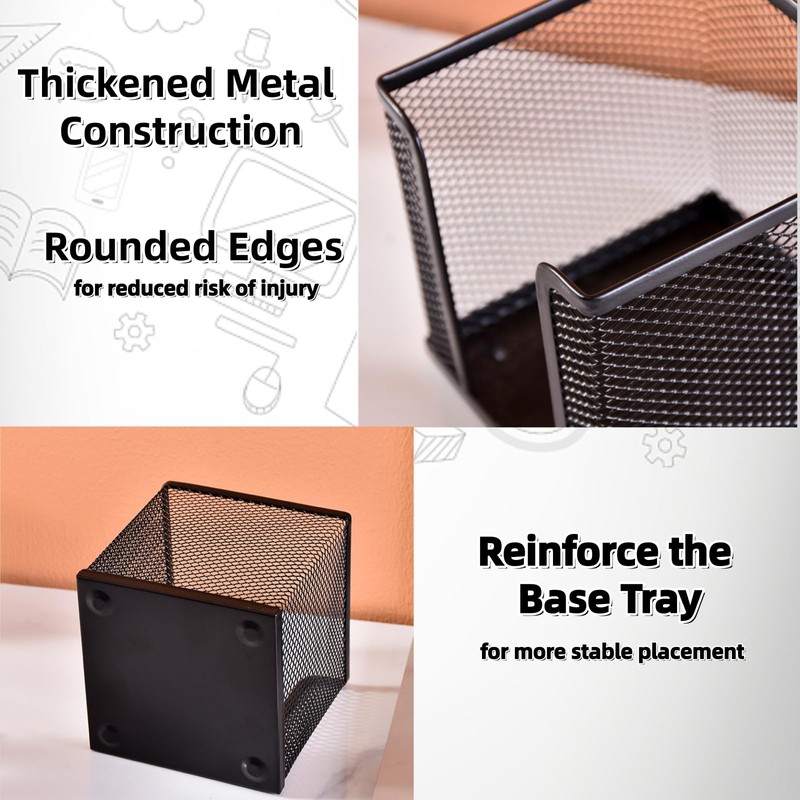 Astrappai Sticky Note Holder，Mesh Memo Holder with 1 Pack Sticky