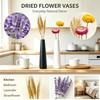 2‑Pack Shatter‑Resistant Vase Set with Natural Dried Flowers, Black and
