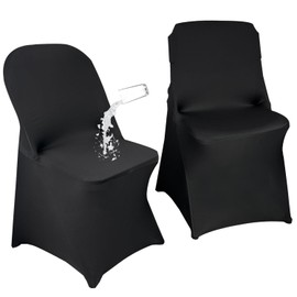 Maiangel 40PCS Stretch Spandex Folding Waterproof Chair Covers,Universal Fitted Chair Cover Protector for Wedding Party Banquet Holidays Celebration Decoratio(40, Black New)