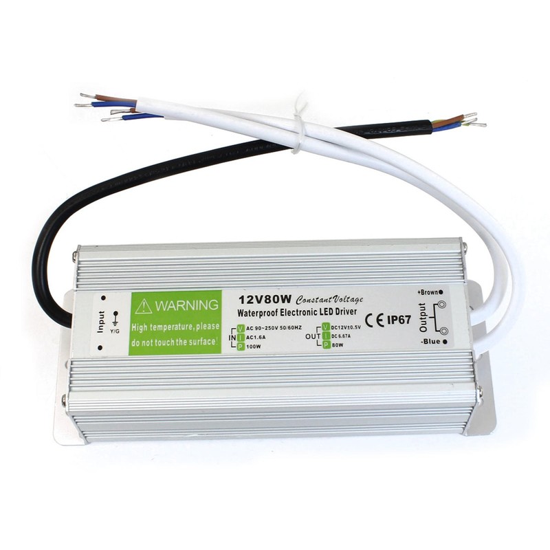 DC 12V Waterproof IP67 LED Driver Power Supply Transformer 80W