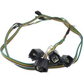 2025 DEARCOOL Latest 4-Way Flat Trailer Wiring Harness 55363 for 1998-2006 Jeep Wrangler TJ Vehicle-Side 4 Pin Trailer Towing Hitch Wiring for Jeep TJ 4 Prong Trailer Light Plug