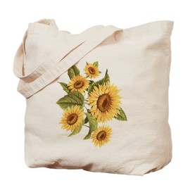 CafePress Sunflower Natural Canvas Tote Bag, Reusable Shopping Bag