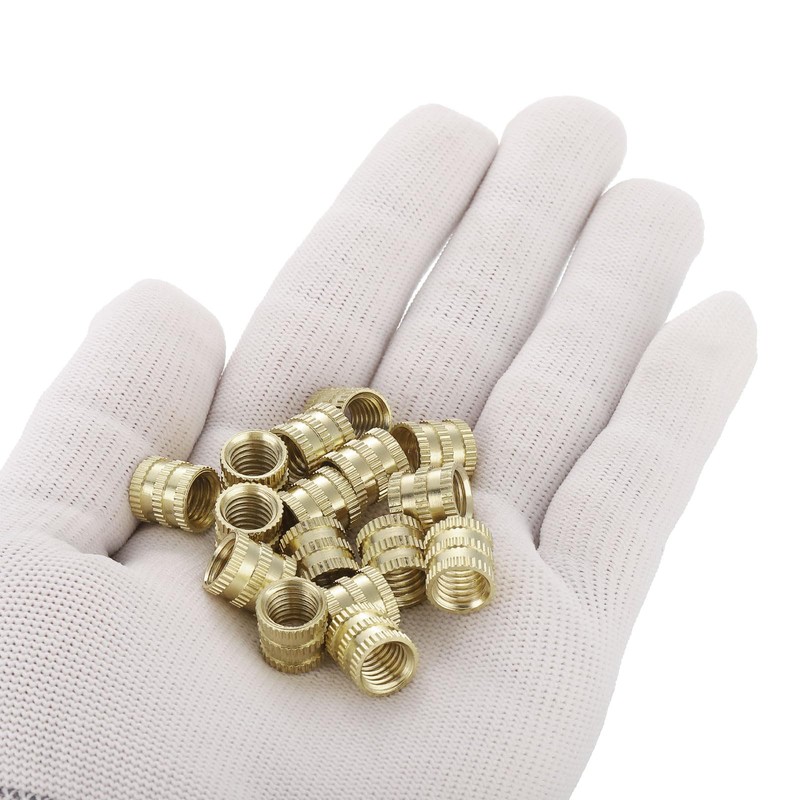 sourcing map Knurled Insert Nuts, 8Pcs M8 x 10mm(L) x