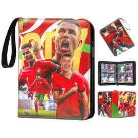 COQOYO Football Cards Scrapbook Football Trading Cards Album, 400 Pockets Cards Collection Folder Collector's Book with Zip Carry Handle 50 Sleeves Waterproof Sports Cards Book Folder Folder Folder