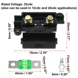 X AUTOHAUX 30A Fuse Kit 4 ANS Holders 7 x 30 AMP Fuses 8 x Heat Shrinks 8 x Cable Lugs for Car Dual Battery