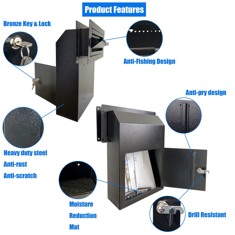 Plugsharge Door Drop Box, Mail Slots, Through The Door Locking