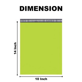 JeeJaan® 50 Pcs of Neon Green Postage Bags 10 x 14 in Packaging Bag Medium Plastic Mailer 25 x 36cm