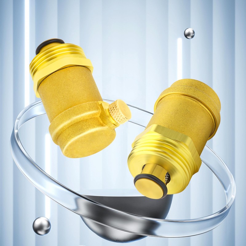 ERGAOBOY 2Pcs Brass Automatic Air Vent Valve, 1/2" BSP Air