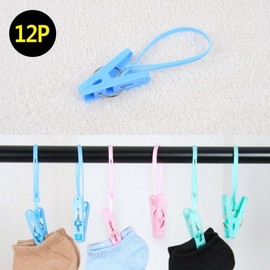12-Piece Hanging Type Clips Clothespin 3ea