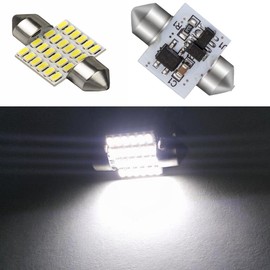 HooMoo Latest T10×31mm LED Car Interior Lamp White 24-piece Room Lamp 6500K 12-24V Compatible 2-piece Set