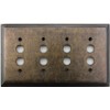 Classic Accents Deco Aged Antique Brass 4 Gang Push Button