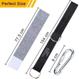 Traybray Hammock attachment (holds 1000 kg), heavy duty swing attachment made of tear-resistant polyester, suspension swing strap with 2 carabiners and D-rings, 2 tree protection cloth, storage bag