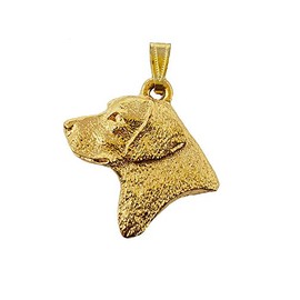 Labrador Retriever Lab Head Dog 24k Gold Plated Pewter Pendant USA Made