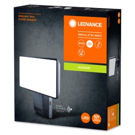 Ledvance LED Floodlight, Light for Outdoor Use, Warm White, 151 mm x 56 mm x 205 mm, Endura Pro Flood, dark grey, 27W
