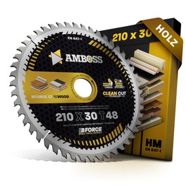AMBOSS WERKZEUGE HM Circular Saw Blade, 210 x 30, Z48, Alternating Teeth for Wood, Fine Cut, 210 mm, for Festool TS75EBQ, Holzmann HKS210L, Makita 5008 MG, Einhell, Parkside, Dewalt, etc.