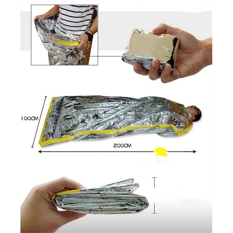 Yuuming 5 Piece Set Emergency Sleeping Bag Type Aluminum Thermal