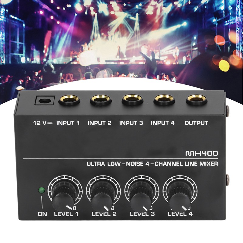 4 Channel Mixer Black Ultra Low Noise 4 Channel Compact