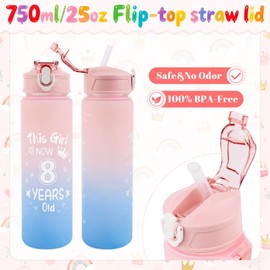Belillpipi 8 Year Old Girl Gifts, Birthday Gift for Girls Age 8, 25 oz Tumbler Set for Girl, Presents for 8 Year Old Girls, Daughter, Sister, Niece, Granddaughter