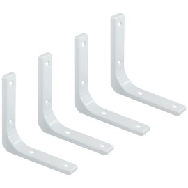 4 PCS Heavy Duty Shelf Bracket,L Shape Right Angle Bracket (White, 100mm×100mm)