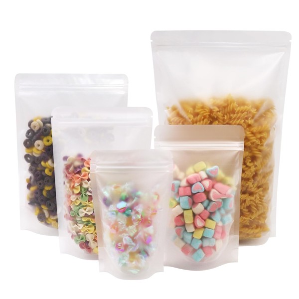 SumDirect 50Pcs 5x8 inches Matte Frosted (Not Clear) Zipper Resealable