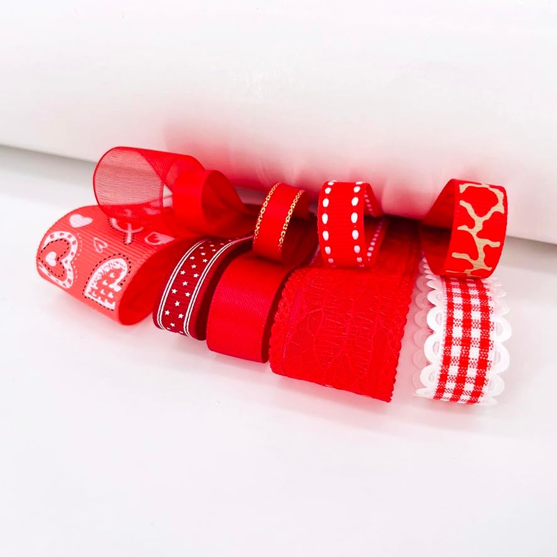 Ribbon Off Cut Bundle - Red Shade - Contains 10