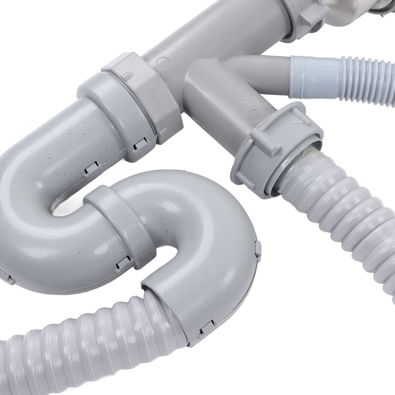 Double Sink Waste Siphon, Universal Flexible Kitchen Sink Drain Pipe
