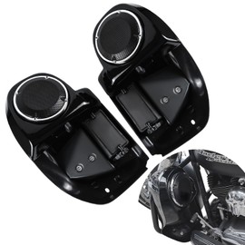 LUXEMOTO Vented Leg Fairings with Speaker Boxes Pods,Vivid Black Lower Vented Leg Fairings for Harley Touring Road King Glide, Street Glide, Electra Glide, Ultra-Classic 2014-2023 Accessories