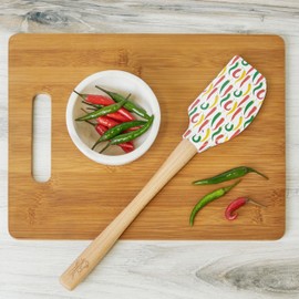 Tovolo Add a Little Spice Wood Handled Spatulart Spatula for Food and Meal Prep, Baking, Mixing & Turning