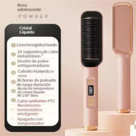 Plancha De Pelo 2 En 1, Peine Caliente, Alisador Y Rizador