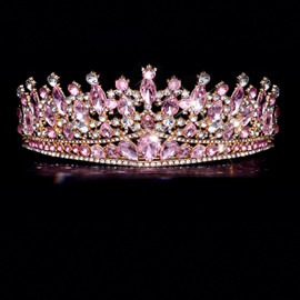 CAVETEE Birthday Crowns for Girls, Pink Tiaras and Crowns for Women and Girls Princess Crown and Tiara for Birthday Queen Parties Pageant Prom