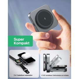 Mag-Safe Charging Station 2-in-1 Compatible with App1e Watch and iPh0ne, Charger Compatible with iPh0ne 16 15 14 13 12 Series, Wireless Charger Only Compatible with iWatch Series (Grey)