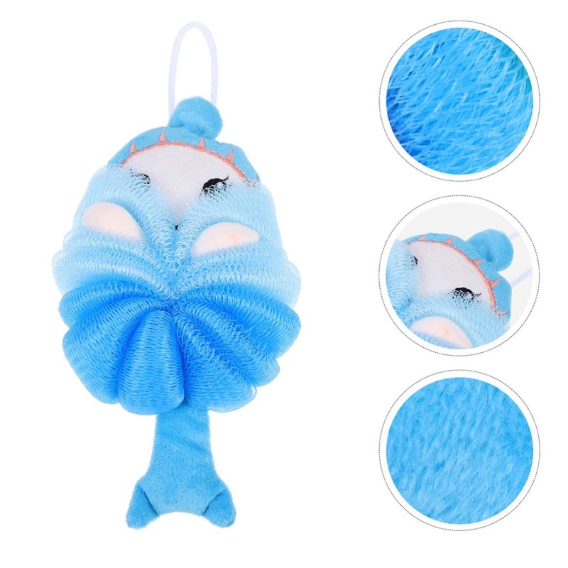 ULTECHNOVO 2pcs Boy Girl Bath Loofah Sponge Cute Cartoon Design