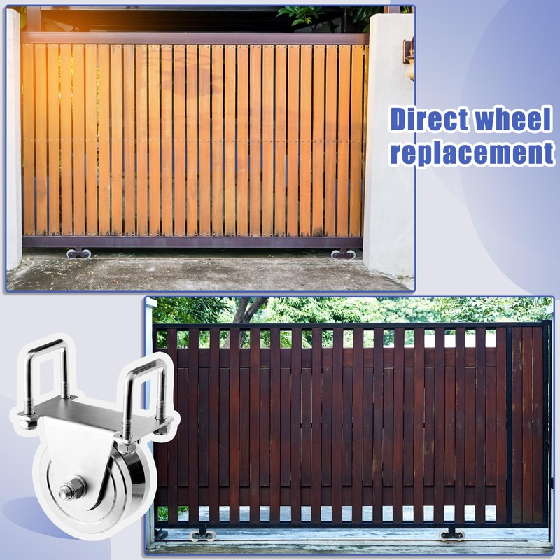 Tatuo 2 Pack 4" Heavy Duty V Groove Gate Roller