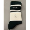Sporty And Rich Serif Logo Socks Forest/White NEW