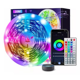 Moñinar Tiras Led Wifi Inteligente Alexa Multicolor Rgb Luces 20m