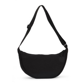 Fecialy Half Moon Crossbody Bag for Women Men Hobo Nylon Shoulder Bag Dumpling Bag Casual Travel Sling Bag, black