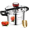 6.3 QT Pressure Cooker, 304 Stainless Steel - Explosion-Proof Lock,